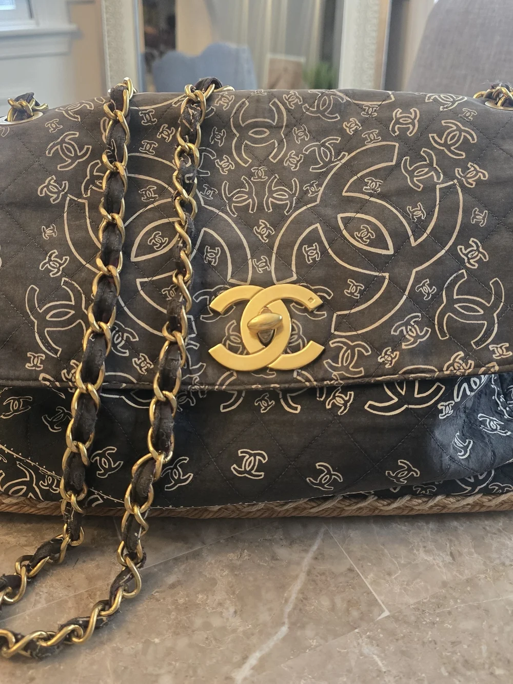 Vintage CHANEL 1990S bandana Jumbo Flap Bag - Picture 2 of 13